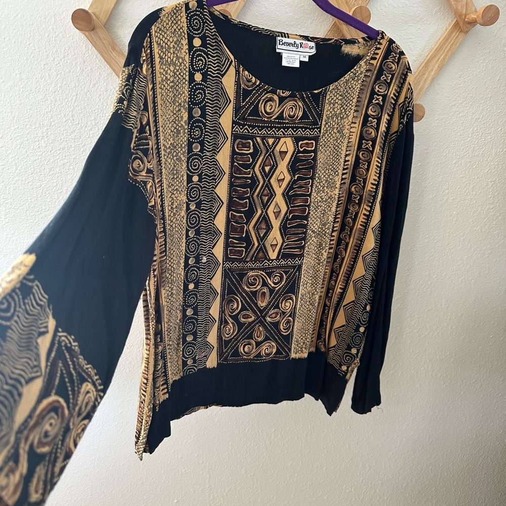 Vintage Rayon Boho Blouse